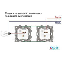 Одноклавишный проходной переключатель CGSS, бежевый Практика PL-W101-PBGG