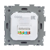 Компьютерная розетка CGSS RJ45 кат. 5e одинарная, черная Практика PL-W201C-BCM