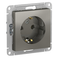 Розетка Systeme Electric AtlasDesign Сталь с/з, 16А, механизм SE ATN000943