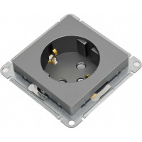 Розетка Systeme Electric AtlasDesign Сталь с/з, 16А, механизм SE ATN000943