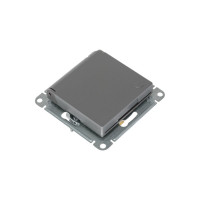 Розетка Systeme Electric AtlasDesign Сталь с/з, со шторками, с крышкой, 16А, в сборе SE ATN000946