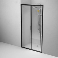 Душевая дверь AM.P Gem Solo 110x195, стекло прозрачное, профиль черный матовый W90G-110-1-195BT