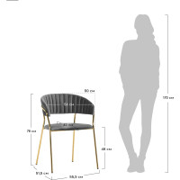 Стул BRADEX Turin латте с золотыми ножками FR 0392