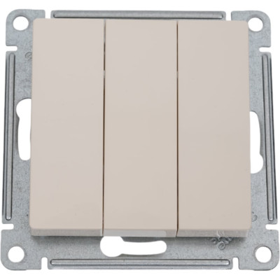 3-клавишный выключатель Systeme Electric AtlasDesign Бежевый сх.1+1+1, 10АХ, механизм SE ATN000231