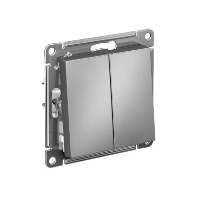 2-клавишный выключатель Systeme Electric AtlasDesign Сталь сх.5, 10АХ, механизм SE ATN000951