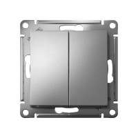 2-клавишный выключатель Systeme Electric AtlasDesign Сталь сх.5, 10АХ, механизм SE ATN000951