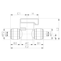 Шаровый кран 6 мм CDC Pneumatics HBVU 0606B