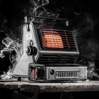 Газовый обогреватель и плитка ЕРМАК 29х26х24см, 1.9кг, пьезоэлектрич.поджиг, цанговый захват 116-037