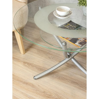 Журнальный стол Мебелик Дуэт 4 металлик, прозрачный 1036