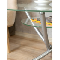 Журнальный стол Мебелик Дуэт 4 металлик, прозрачный 1036