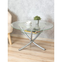 Журнальный стол Мебелик Дуэт 4 металлик, прозрачный 1036