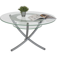 Журнальный стол Мебелик Дуэт 4 металлик, прозрачный 1036
