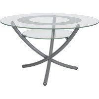 Журнальный стол Мебелик Дуэт 4 металлик, прозрачный 1036