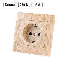 Розетка TDM ELECTRIC 2П+З 16А 250В с защитными шторками сосна серии "Лама" SQ1815-0311