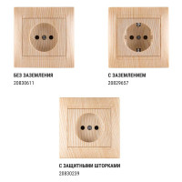Розетка TDM ELECTRIC 2П+З 16А 250В с защитными шторками сосна серии "Лама" SQ1815-0311