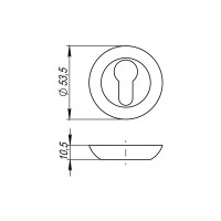 Накладка под цилиндр PUNTO ET TL SSC-16 сатинированный хром 40167