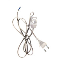 Провод с евроштекером и диммируемым выключателем duwi прозрачный, 2м H 03 VV-F 2x0,75 мм 2,5А 28576 2