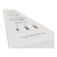 Сетевой фильтр Harper удлинитель UCH-440 White PD3.0 H00003204
