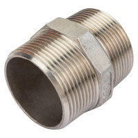 Шестигранный ниппель TITAN LOCK с наружной резьбой BSP 1 1/2" с обеих сторон, нержавеющая сталь TL1.1/2HNSS