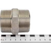 Шестигранный ниппель TITAN LOCK с наружной резьбой BSP 1 1/2" с обеих сторон, нержавеющая сталь TL1.1/2HNSS