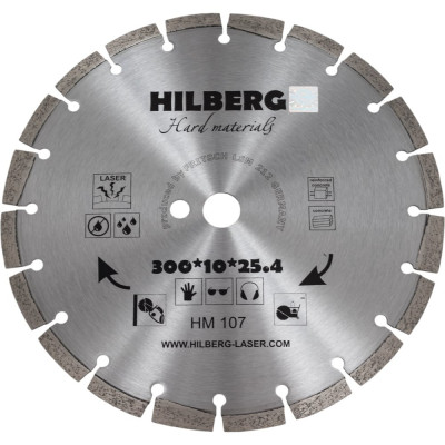 Диск алмазный отрезной Hilberg 300x25.4 Hard Materials Laser HM107