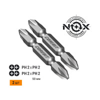Набор бит двухсторонних (2 шт; Ph2xPh2х50 мм; карта) NOX 336001