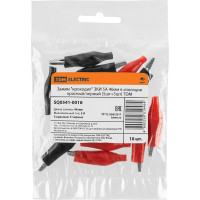 Зажим "крокодил" TDM ELECTRIC ЗКИ 5А 46мм в изоляции красный/черный (5шт+5шт) SQ0541-0018