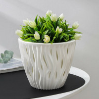 Кашпо со вставкой СИМАЛЕНД Вдохновение 2.25 л, 17.5 см, 15 см, белый 4534377