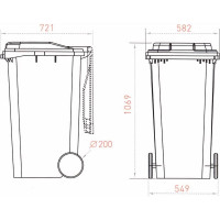 Мусорный контейнер Дигрус 240 л., красный 24.С29-К/Д