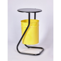 Урна уличная металлическая ПРОФМЕТСТИЛЬ желтая с крышкой с креплением в асфальт 644