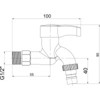 Кран водоразборный РМС 1/2, из высокопрочного пластика - БЕЛЫЙ PL3KR-1/2