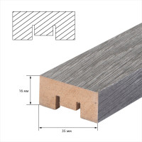 Интерьерная рейка Стильный Дом 11 шт, 2700x16x35 мм, дуб серый v530644