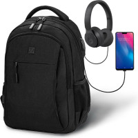 Универсальный рюкзак с отделением для ноутбука BRAUBERG URBAN, USB-порт, Kinetic, черный, 46x31x18см, 270798