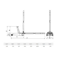 Гидравлический подкатной домкрат Станкоимпорт 120-450 мм на 3 тонны HM5611