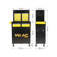 Инструментальная тележка WMC TOOLS с набором инструментов 257 предметов WMC-257(50600)
