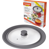 Универсальная крышка для любой сковороды и кастрюли DASWERK 3 размера (24-26-28 см) серая 607591