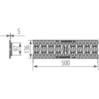 Чугунная решетка Aquastok косичка Norma DN100 C250 500x136x17.5 (31017C) 549112
