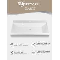 Раковина для ванной комнаты Uperwood Classic 90 см, прямоугольная 291020338