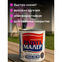 Краска Радугамалер быстросохнущая, атмосферостойкая ПФ-115 ГОСТ розовая 0,9 кг 4640000601591