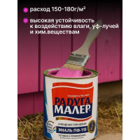 Краска Радугамалер быстросохнущая, атмосферостойкая ПФ-115 ГОСТ розовая 0,9 кг 4640000601591