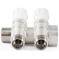 Коллектор с регулировочными вентилями PROFACTOR в/н 3/4" х 2 вых 1/2"нар  PF MV 268.2