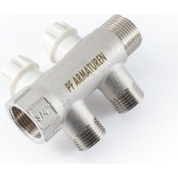 Коллектор с регулировочными вентилями PROFACTOR в/н 3/4" х 2 вых 1/2"нар  PF MV 268.2