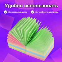 Блок для записей проклеенный BRAUBERG, 9 x 9 x 9 см, плотность 80 г/м², цветной  129207