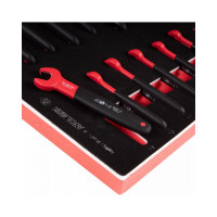 Набор рожковых диэлектрических ключей KING TONY 7-24 мм, ложемент, 15 предметов 9-12FVE15MRV