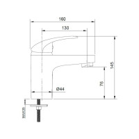 Смеситель для умывальника Juguni одноручный, с гибкой подводкой 0402.939C