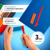 Доска для лепки ПИФАГОР с 2 стеками А4, 280x200 мм, синяя 270558