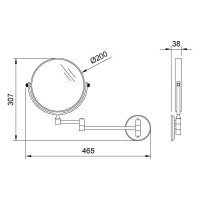 Зеркало для ванной Nofer Reflex с увеличением Х5, Ø 200 мм, латунь, глянец 08009.2.B
