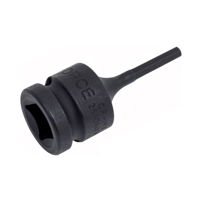 Ударная цельная головка-бита 6 гранная 4 мм, 1/2", 60 мм FORCE 24406004