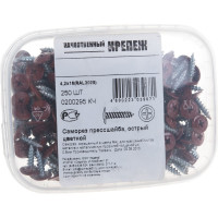 Прессшайба Качественный КРЕПЕЖ 4.2х16 мм, красная окись RAL 3009, острая, 250 шт 0200295 КЧ