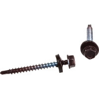 Кровельный саморез Качественный КРЕПЕЖ коричневый RAL 8017, 4.8х51 мм, 200 шт 1000121 КЧ